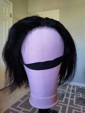 New Pre-cut Lace Front Closure Wig Soft Yaki Natural Short Thick Full Density